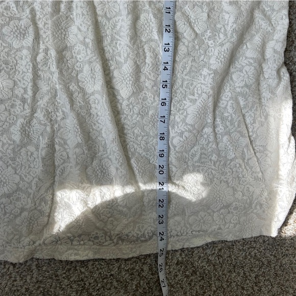 LOFT OffWhite Cream Floral Lace Ruffle Blouse Casual Formal Neutral XXL - Picture 6 of 6